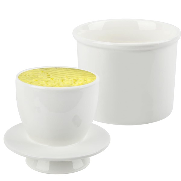 YOPEUC French Butter Crock 350ml, Butter Crock with Lid for