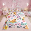 Erosebridal Floral Capybara Full Comforter for Girls,Cartoon Animal Bedding Set