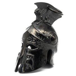 MOYOZZ Motorcycle Biker Roman Gladiator Warrior Spartan Helmet Guardian Bell Luck Gremlin Ride Bell Hanger or Lucky KeyChain (Black)