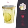 PLASTICPRO Disposable 8 oz Crystal Clear Plastic Tumblers With Gold