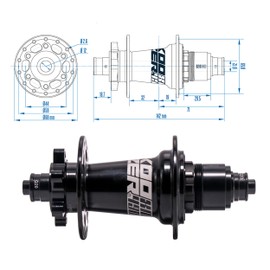 BestParts XM490 MTB Rear Hub 32 hole/6-Bolt, 5x141mm Quick Release QR Disc Brake, MS hub Replacement for Shimano 12 speeds