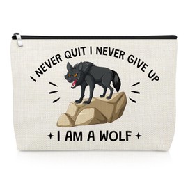 Wolf Gifts for Women Wolf Lover Makeup Bag Inspirational Gifts for Women Girls Daughter Wolves Animal Lover Cosmetic Bag Graduation Christmas Birthday Present Wolves Travel Pouch Motivational Present