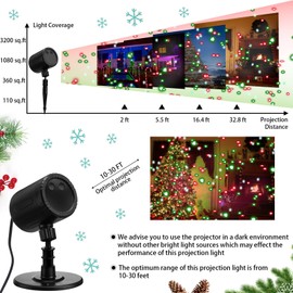 Treela 2 Piezas Luces de Proyector de Navidad Proyector LED Movimiento RGB Luces de Proyección de Jardín Foco Navideño Impermeable para Exteriores para Df de Fiestas (Rojo, Verde, Pino)