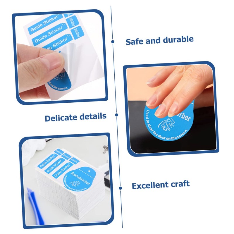 KOMBIUDA 200Pcs Phone Film Sticking Tool Dust Removal Stickers for