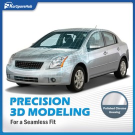 KarSpareHub Headlights Assembly W/Bulbs for 2007-2009 Nissan Sentra 4-Dr Halogen Headlamp Replacement Driver & Passenger Side