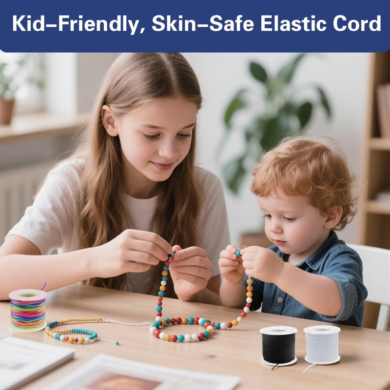 500 Feet Stretchy Bracelet String, 1mm Elastic String for Bracelets,