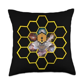 James Webb Space Telescope Explores Cosmos NASA JWST James Webb Space Telescope Throw Pillow, 18x18, Multicolor
