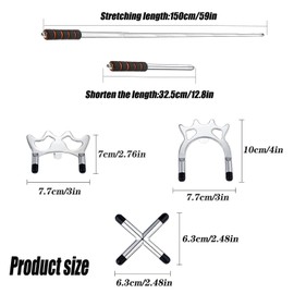 Hysgscwd Retractable Billiard Cue Bridge Kit, Billiards Cue Stick Bridge with 3 Removable Bridge Head, Snooker Pool Cue Bridge Stick, Billiards Cue Rest, Pool Cue Accessory for Pool Table Competition
