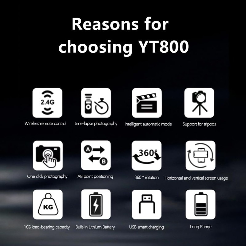 Panorama Shooting Motorized Panoramic Head, AB Position Setting, Fit Tripod,