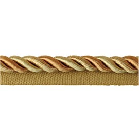 Fenghuangwu 13.74 Yard Handmade Cord Trim，0.6Cm/0.24Inch Diameter Twisted Trim Cord Rope for DIY, Home Décor, Upholstery, Curtain Tieback-Gold