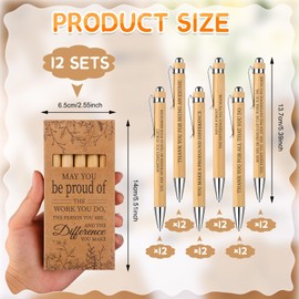 84 Pcs Inspirational Ballpoint Pens with Positive Boxes Set Employee Appreciation Gifts Motivational Pen Thank You Gifts for Teacher Team Staff Coworker Nurse Student Back to School End of Year Gift