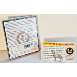 TOTOMO 60pc ADA Service Dog and Handler's Legal Right Information Card - Double Size Folded Business Card with Easy-to-Read Large Text Waterproof and Tear-Resistant Paper