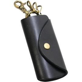 Berkut Tochigi Leather, Luxury Jeans, Genuine Leather, Smart Key Case, 3 Layers, Canabira KYY Zipper, Made in Japan, Black