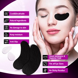 Lunamoon Eye Pads for Eyelash Extension Eyelashes Pads UV Protection Eyelash Extension Pad Eyelash Lifting Eye Gel Patch for Eyelash Extensions 50 Pairs (Black Purple)