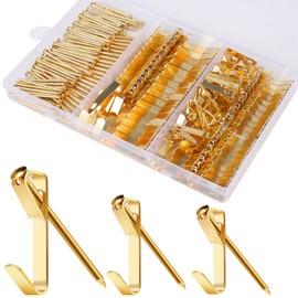 Kit de 184 piezas para colgar cuadros, colgadores de cuadros de 20lb, 30lb y 50lb, ganchos metálicos para colgar cuadros con clavos, en paneles de yes