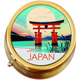 Japan Vintage Poster Brass Pill Box