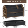 Dhmkfly Desk Organizer with Drawer Wood File Office Mail Organizer