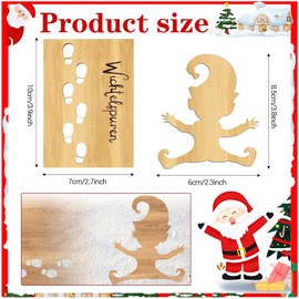 Christmas Gnome Elf Footprints, Pack of 2 Gnome Stencils for Christmas, Wooden Gnome Footprints Stencils, Christmas Gnome Stencil, Christmas Decoration for Floors, Windows
