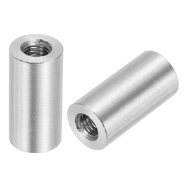 QUARKZMAN Pack of 10 M5 Round Connection Nuts, 304 Stainless Steel Coupling Nut 20 mm / 0.8 Inch Length Sleeve Rod Pin Nut for Bracket, M5 x 20 x 10 mm
