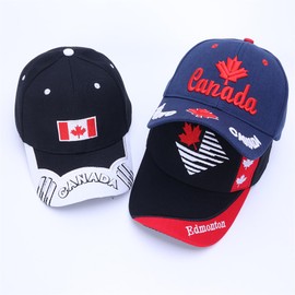 Koijhnb Adult Unisex Canada Flag Baseball Cap Maple Leaf Embroidered Men Women Adjustable Cotton Canada Golf Dad Hat(Blue-D)