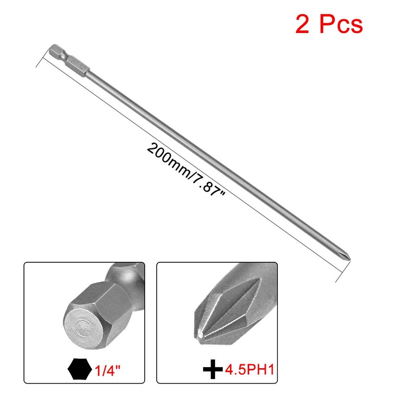 sourcing map Pack of 2 Phillips Screwdriver 4.5PH1 Magnetic S2