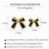 SLUYNZ Solid 925 Sterling Silver Black Bow Stud Earrings for