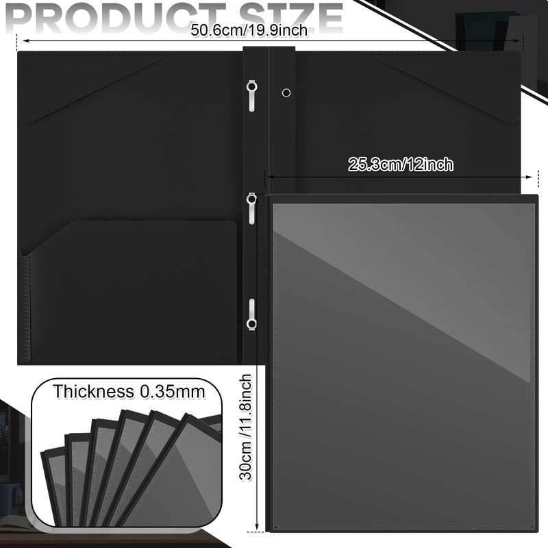 Henoyso 18 Pcs Plastic Folder with Clear Front Pocket and