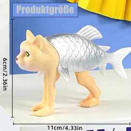 CPRNQY Italian Brain Red Figures, Brain Red Figures, Brain Red, Italian Brain Red, Toy Model Cat and Fish, Craft Items, Toy Dolls, Suitable for Gifts, Ornaments, Collection