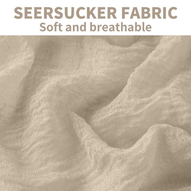 Rstigiker Cheesecloth Table Runner White/Green 80x300cm, Boho Gauze Table Decor