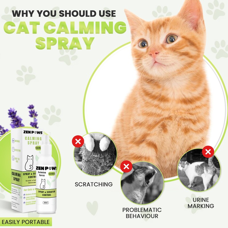 Zenpaws Cat Phermone Calming Spray - Quickly Relieve Stress -