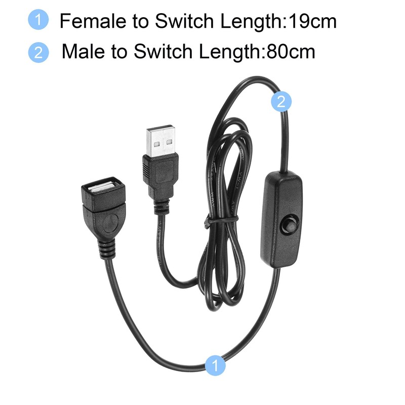 sourcing map 501 On/Off Switch USB Male to Female 100