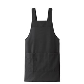 Nursley New Semi-Mid-Length Apron (Smooth Touch) Wrinkle Resistant [All 12 Colors] Ladies' Nursing Dental M-L Black 9127106A