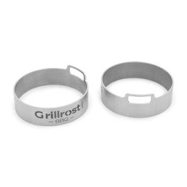 Grillrost.com Das Original Burger Rings Made of Solid Stainless Steel - Double Pack - Perfect for Plancha and Fire Plate