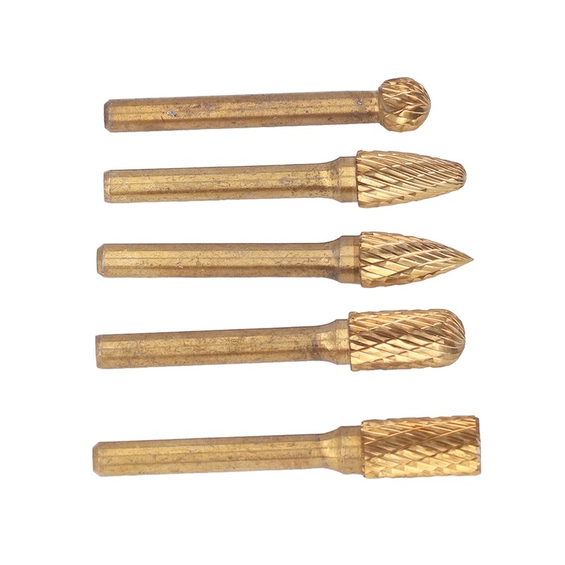 5Pcs Grinding Bit Head Rotary File Burr Double Cut Tool