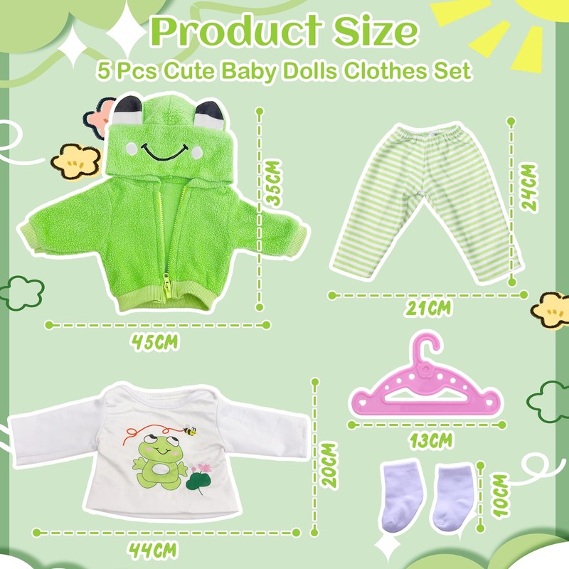 Vestiti per bambole da 50 a 55 cm, set per