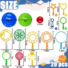 Soap Bubbles Bubble, Pack of 20 Soap Bubbles Set for Children, Bubble Maker Games, Children's Soap Bubbles Set, Soap Bubbles Bubble Wand Large Bubble Sticks for Birthday, Garden, Wedding