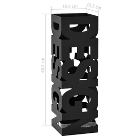 vidaXL Durable Steel Umbrella Stand with Removable Plastic Drip Tray, Chic Black Design for Holding Umbrellas and Walking Sticks