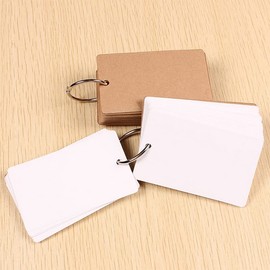 50 Sheets Movable Memo Card, 90 x 55mm Paper Study Cards Index Cards with Ring Binder for Study Notes Bookmark DIY Message(with Line-C)