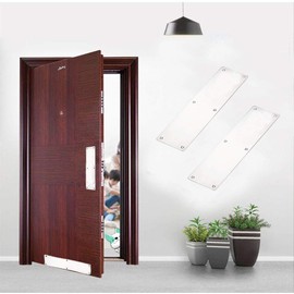 Door Finger Push Plate, Pack of 2 KAIISSA Fire Door Finger Plate/Push Plate 300 x 80mm Stainless Steel Brushed Plate Door/Bottom Door Protection with Holes and Screws - Square Corner