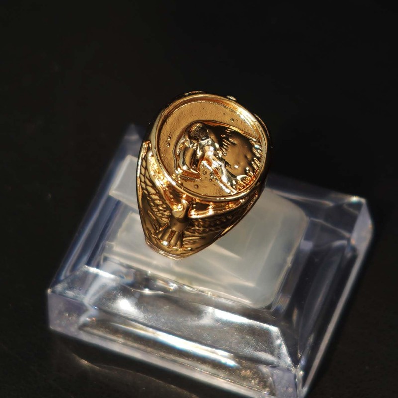 MayiaHey Eagle Ring, American Bald Eagle Head Ring for Men,