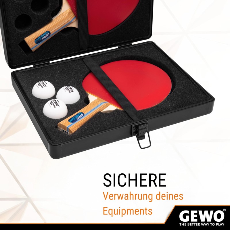 GEWO Double Aluminium Table Tennis Racket Case - Robust Table