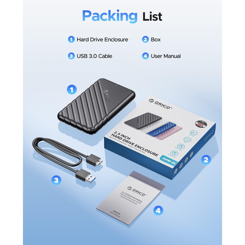 ORICO 2.5 Inch HDD Case USB 3.0 Connection SATA Hard