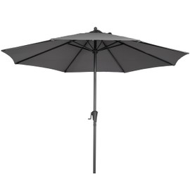 Sunnyglade 9FT Outdoor Patio Umbrella, Market Table Umbrella with 8 Sturdy Ribs and Crank System, Fade-resistant & Waterproof for Garden Backyard Poolside Deck (Grey, 9FT)