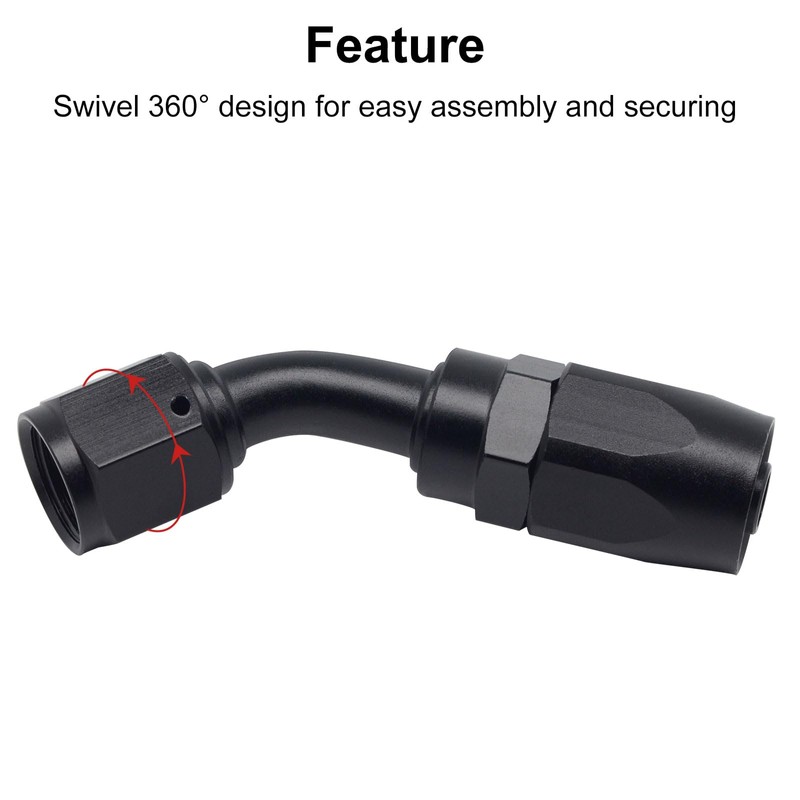 TunePro 6AN Hose End Fitting 45 Degree Swivel for CPE