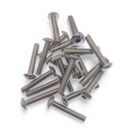 Rubigo M5 Bolts, M5 x 25mm Hex Socket Button Head Machine Bolts - DIN 933 Standard A2 304 Stainless Steel Hex Socket Cap Screws, Fully Threaded for Industrial,Indoor,Outdoor Use, Pack of 20