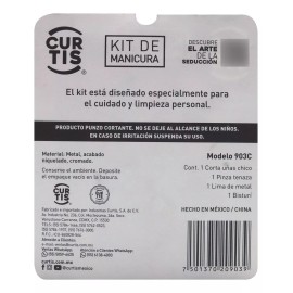 Curtis 4 Piezas, Corta Uñas, Pinza, Lima, Bisturí