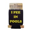 I Pee in Pools - Funny Can Cooler - Black