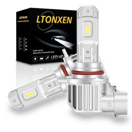 LTONXEN HB3 LED High Beam Vehicle Inspection Compatible, 6,500K, Integrated LED Bulb, Fanless, Quiet, Built-in Noise Cancellation, Set of 2
