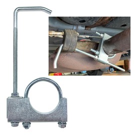 9.8 Inch Heavy Duty Exhaust Clamp with Hanger, Universal Exhaust System Hanger, Rear Muffler Hanger for 2-1/2" Exhaust Pipe, Automotive Tools for Most Cars, Trucks