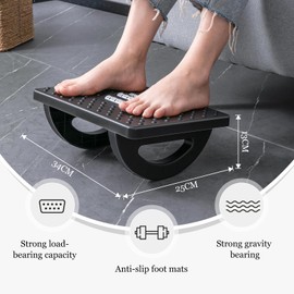 VFANDV Foot Rest Desk, Semicircular Swivel Pedal Desk Footrest with Massage Function, 6 Height Adjustable Footstool, Ergonomic Footstool, Non-Slip Footrest for Office and Home